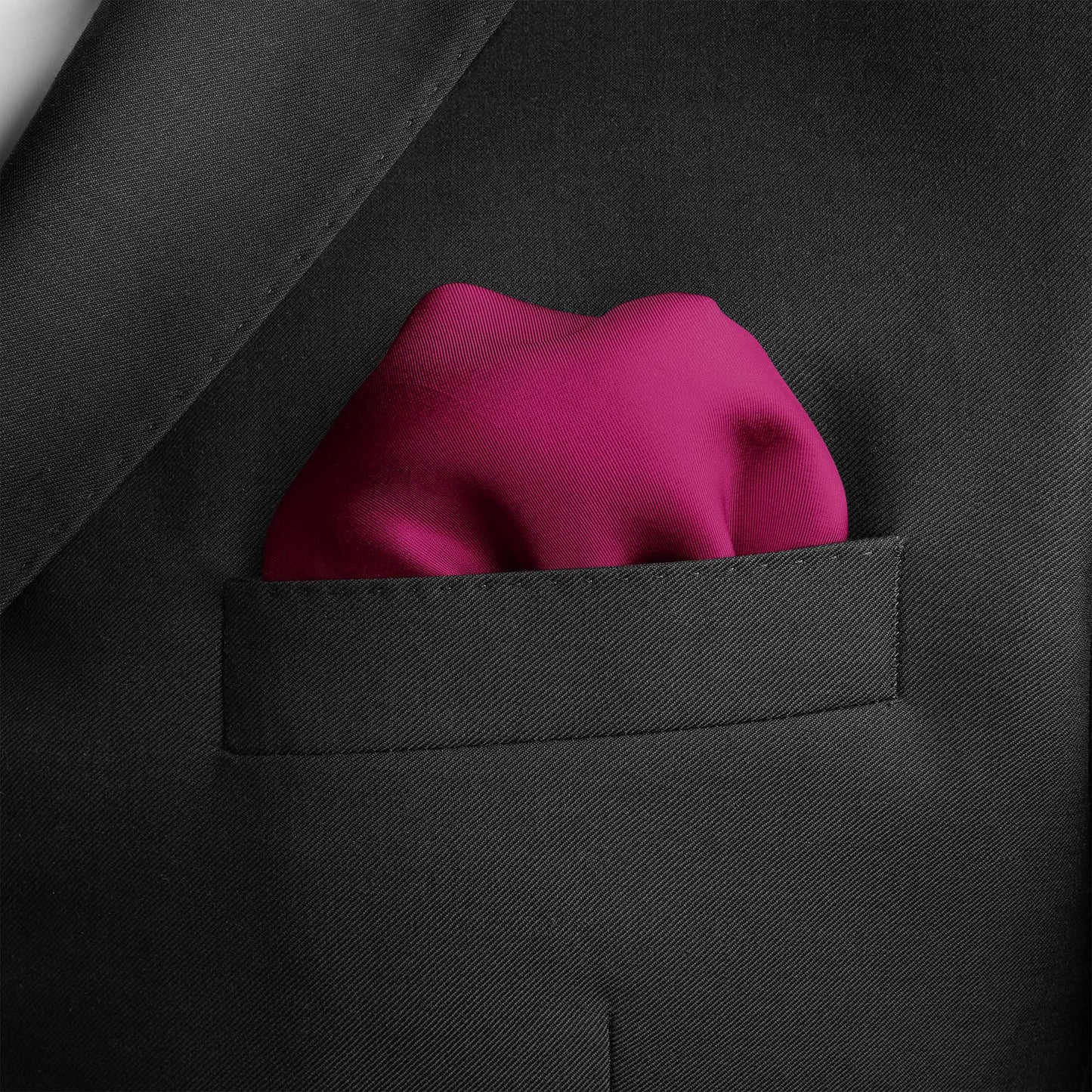 The Solid Hot Pink Silk Pocket Square — men's silk pocket square, view 4
