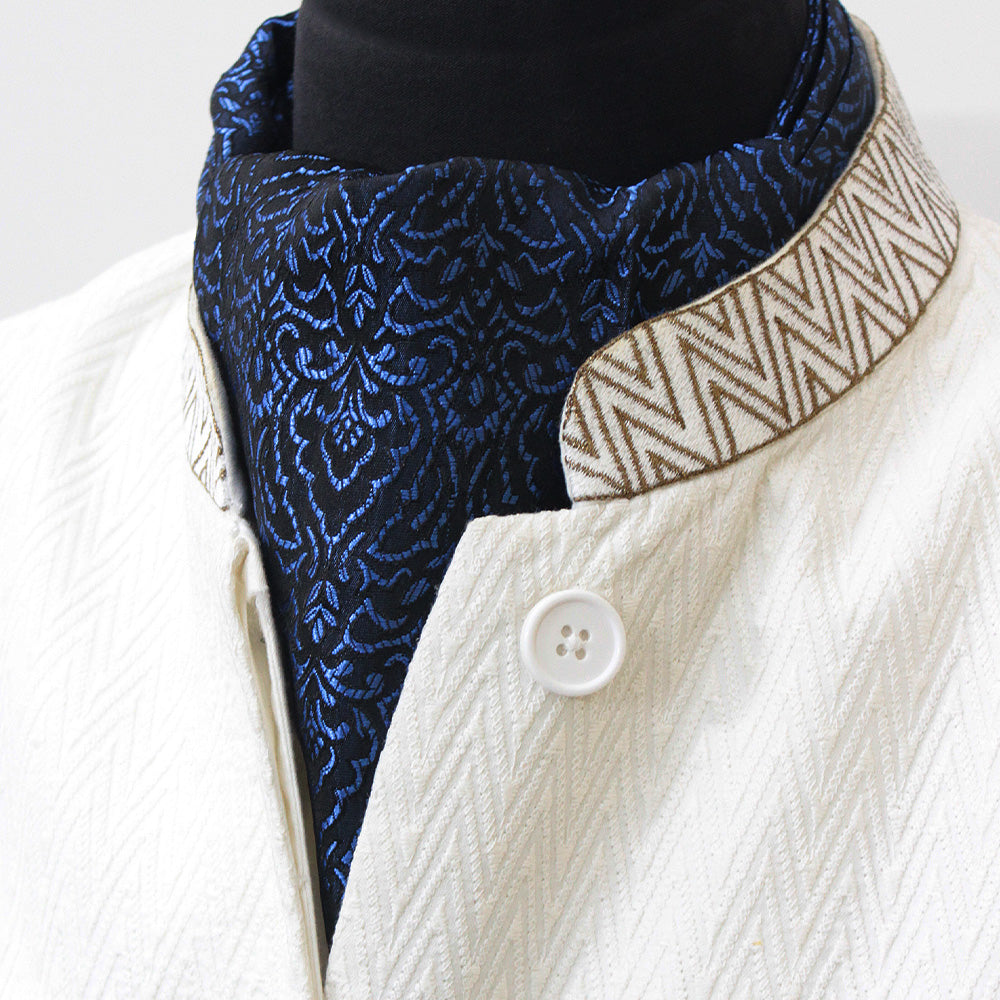Royal Blue Festive Cravat — men's silk cravat, view 5
