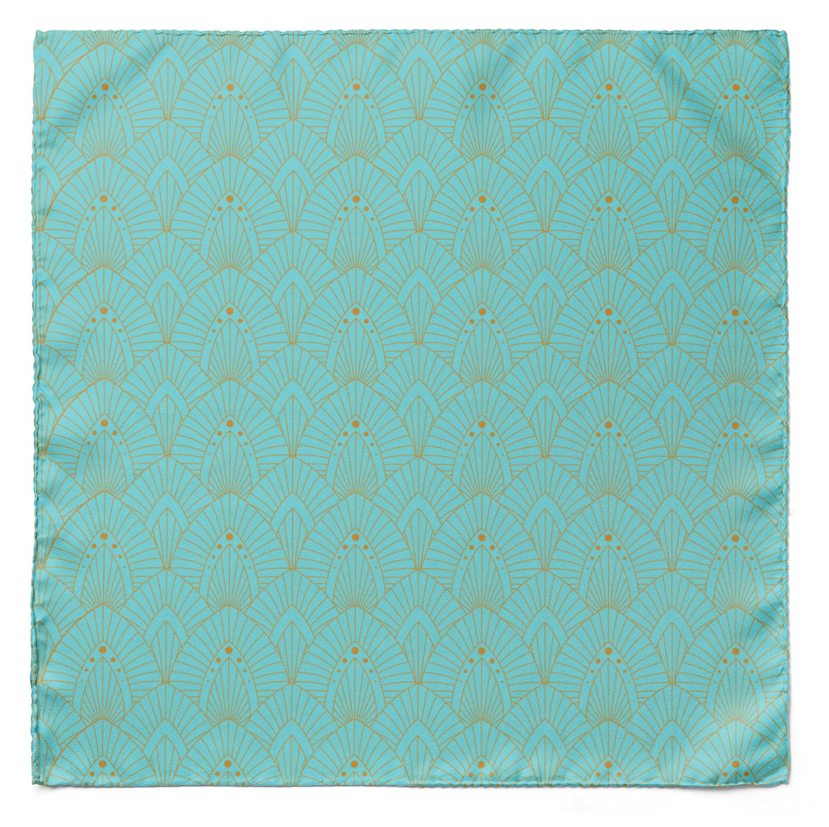 Aqua Botanical Bliss Silk Scarf & Pocket Square Set — men's silk scarf, view 4