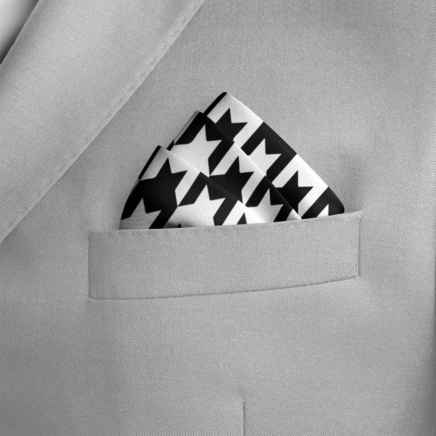 Houndstooth Silk Pocket Square — men's silk pocket square, view 6