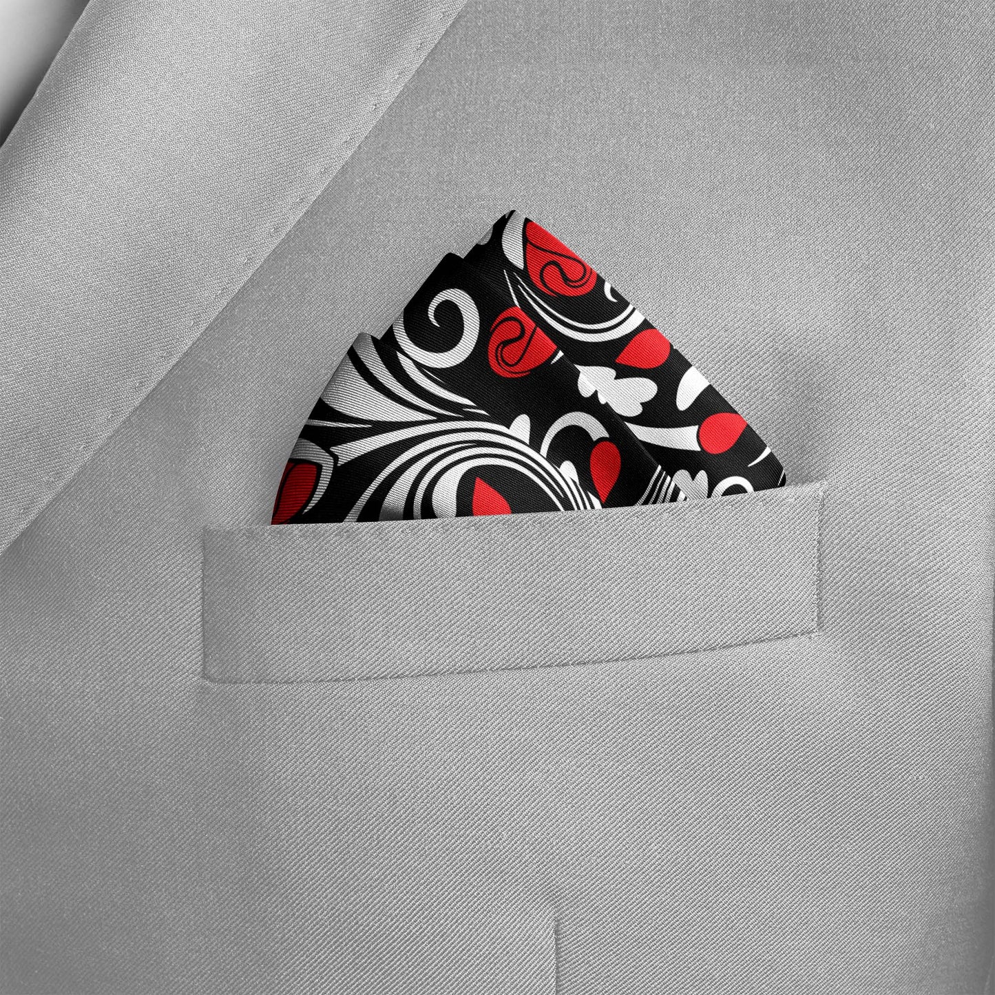 Midnight Rose Silk Pocket Square — men's silk pocket square, view 4
