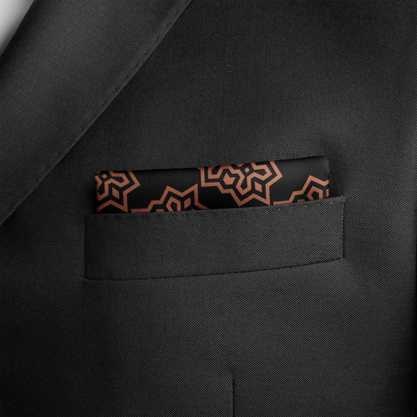 Brown Indigo Silk Pocket Square — men's silk pocket square, view 9