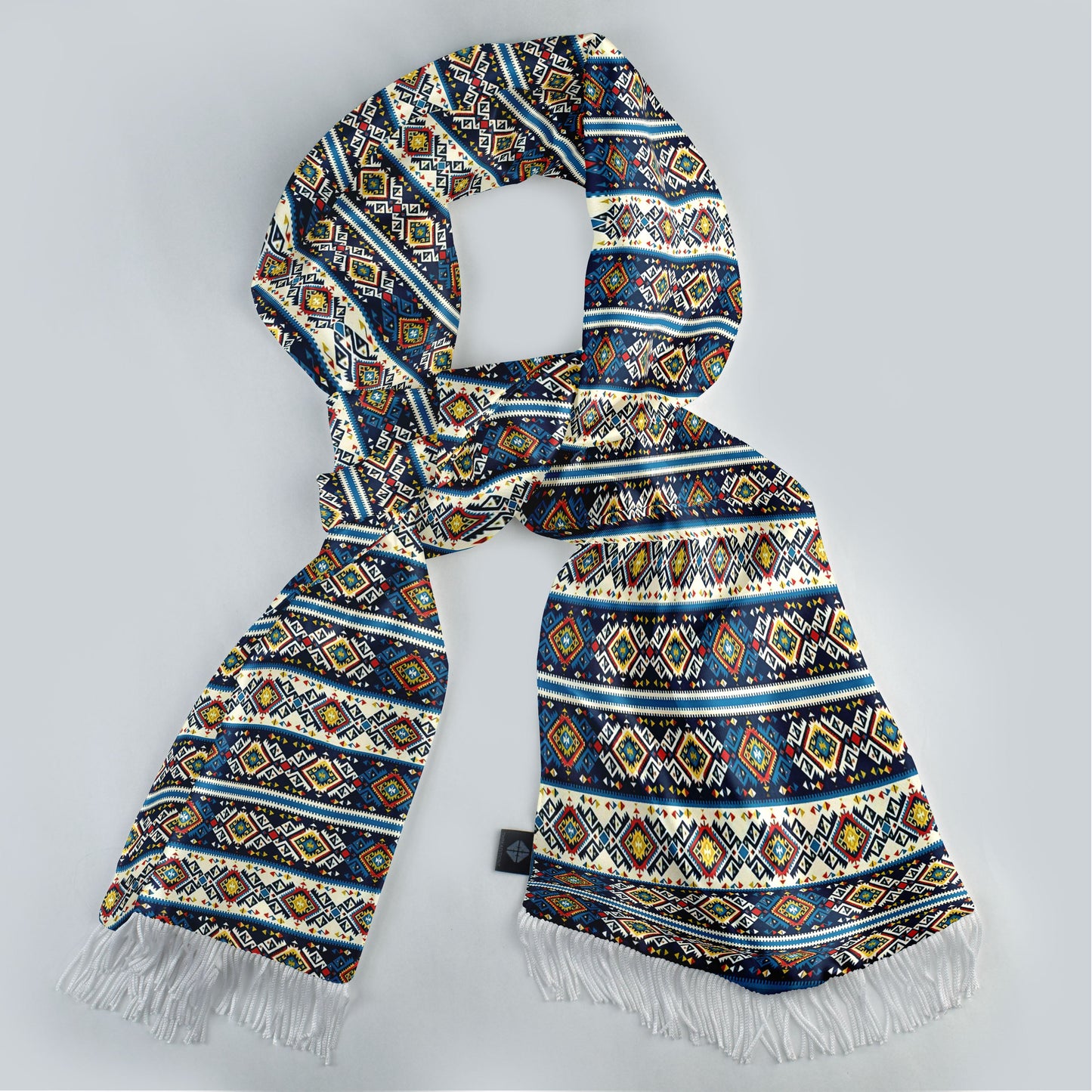 Diamond Maze Silk Scarf — men's silk scarf, view 3