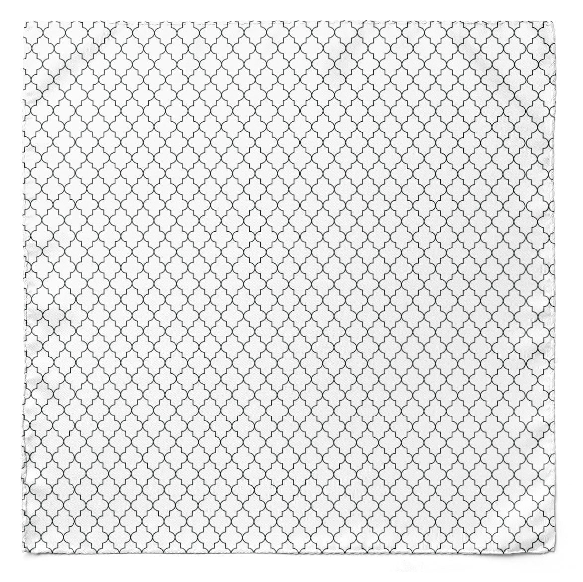 White Black Tartan Silk Cravat — men's silk cravat, view 4