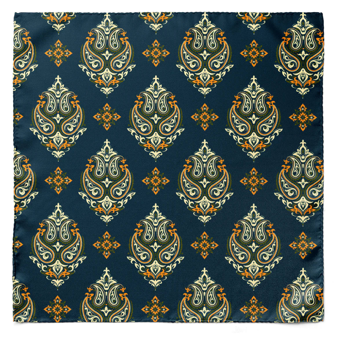 Green & Yellow Mystery Silk Cravat — men's silk cravat, view 4