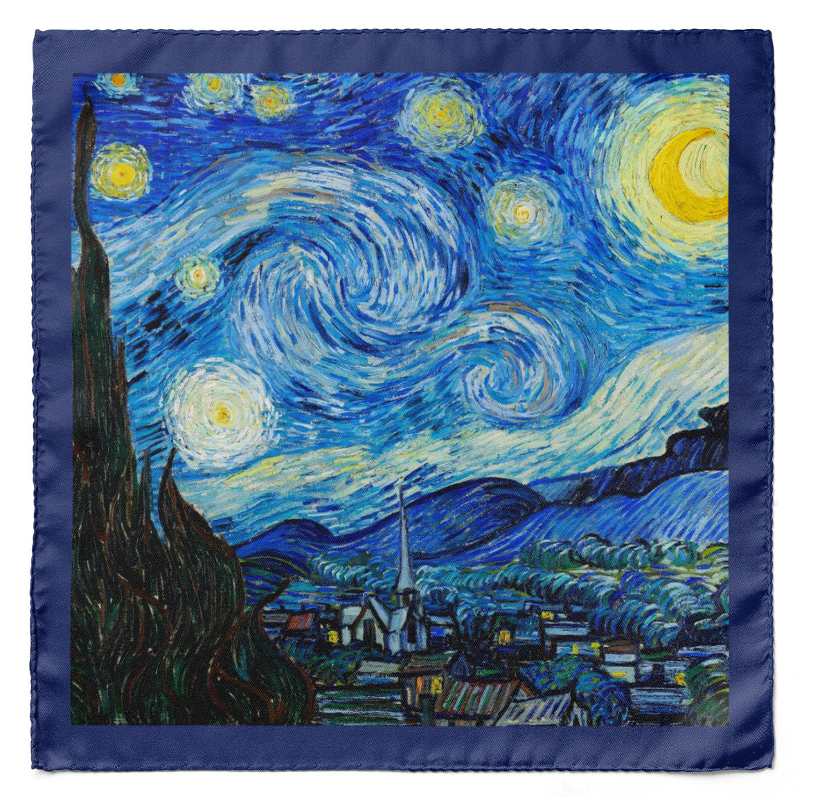The Starry Night Silk Pocket Square — men's 100% silk pocket square