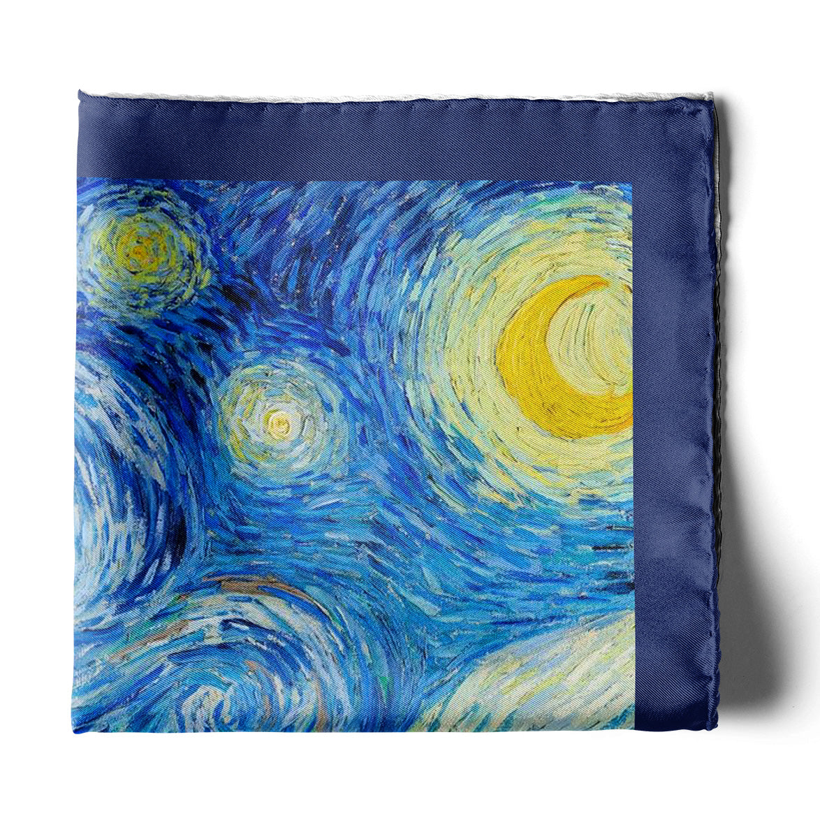 The Starry Night Silk Pocket Square — men's silk pocket square, view 2