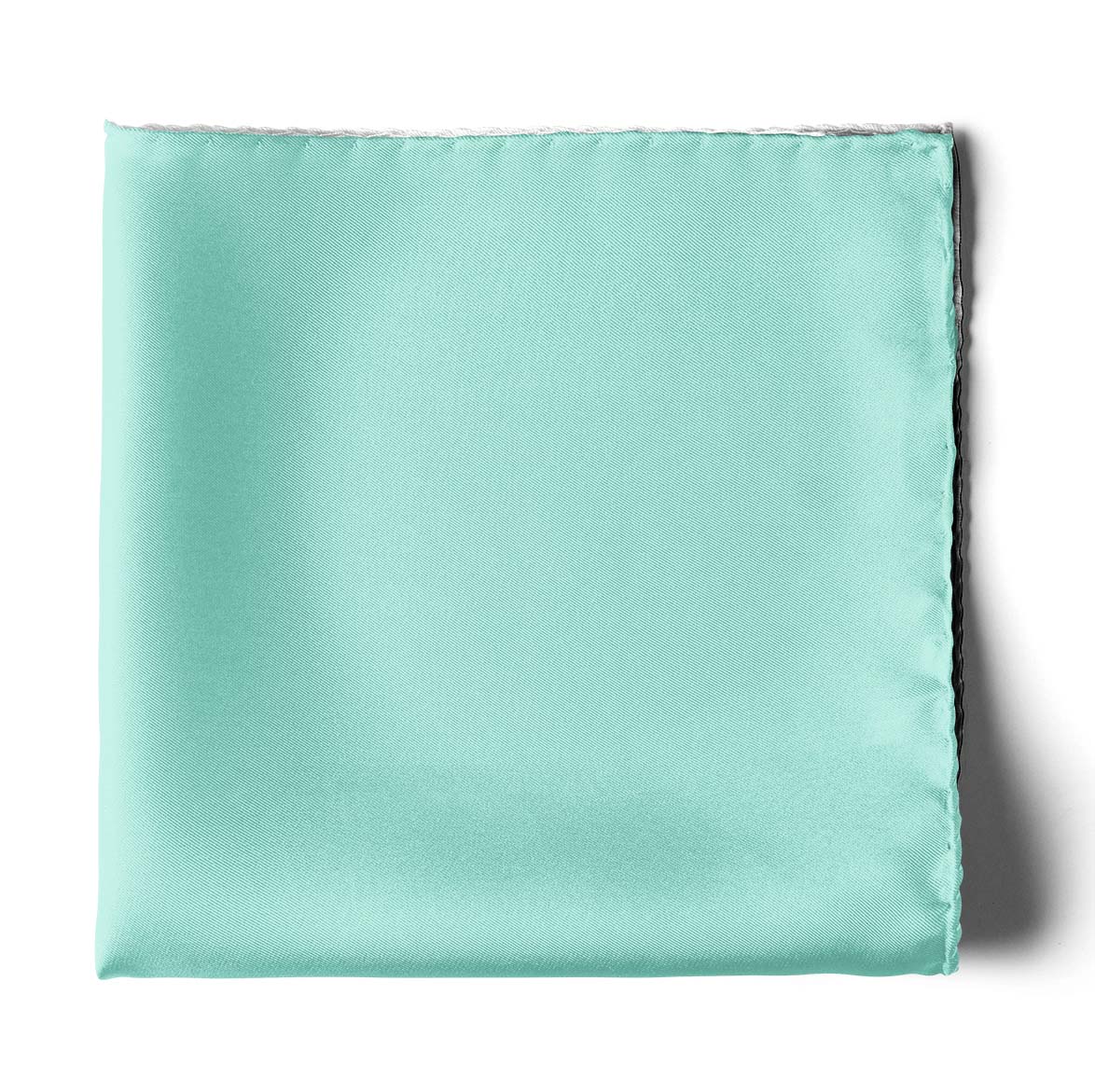The Solid Aquamarine Silk Pocket Square — men's 100% silk pocket square