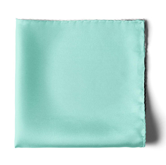 The Solid Aquamarine Silk Pocket Square — men's 100% silk pocket square