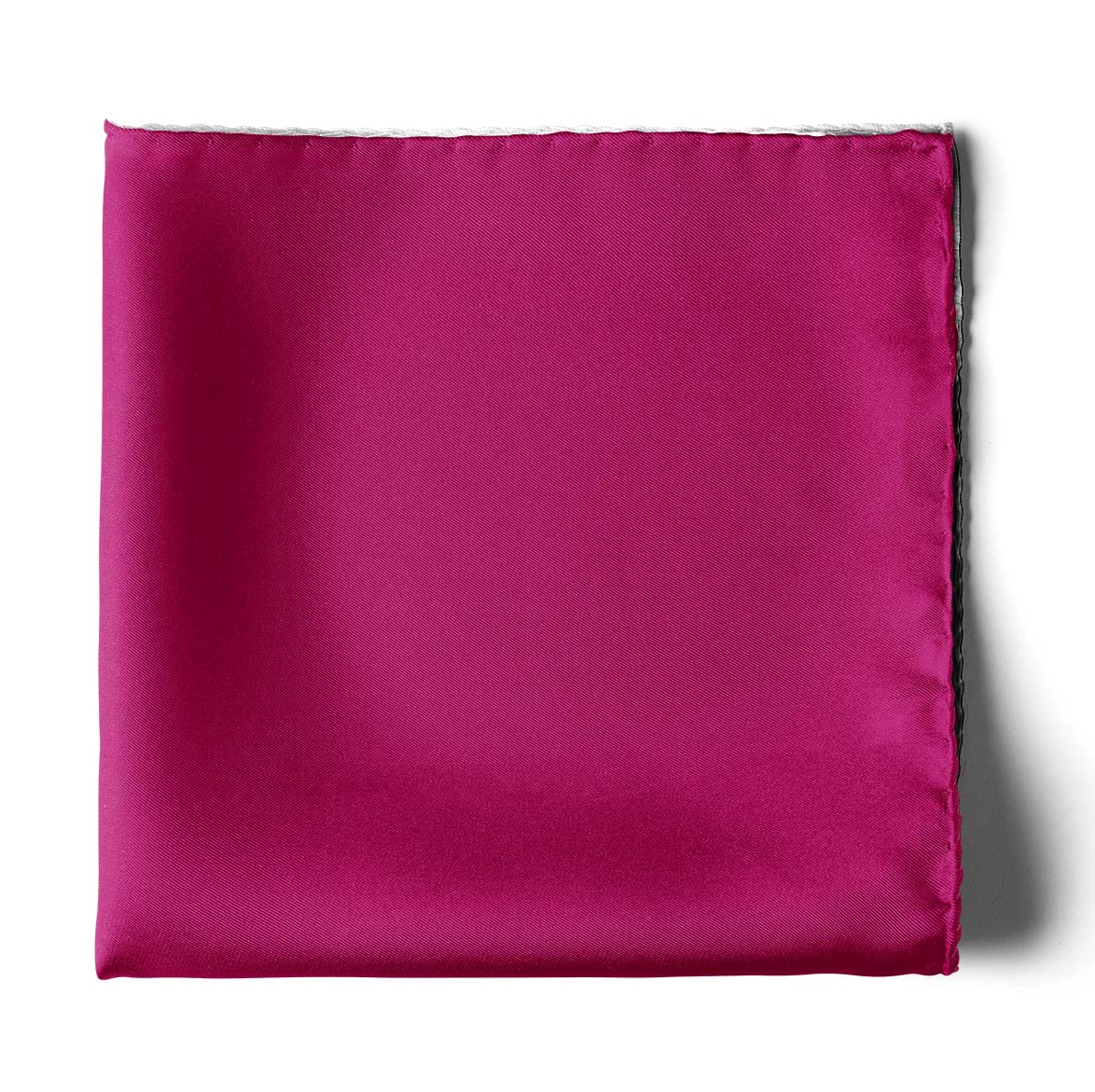 The Solid Hot Pink Silk Pocket Square — men's 100% silk pocket square