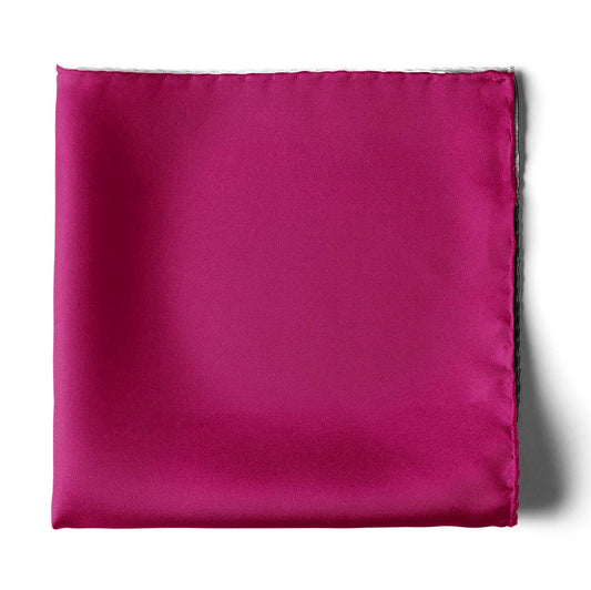 The Solid Hot Pink Silk Pocket Square — men's 100% silk pocket square