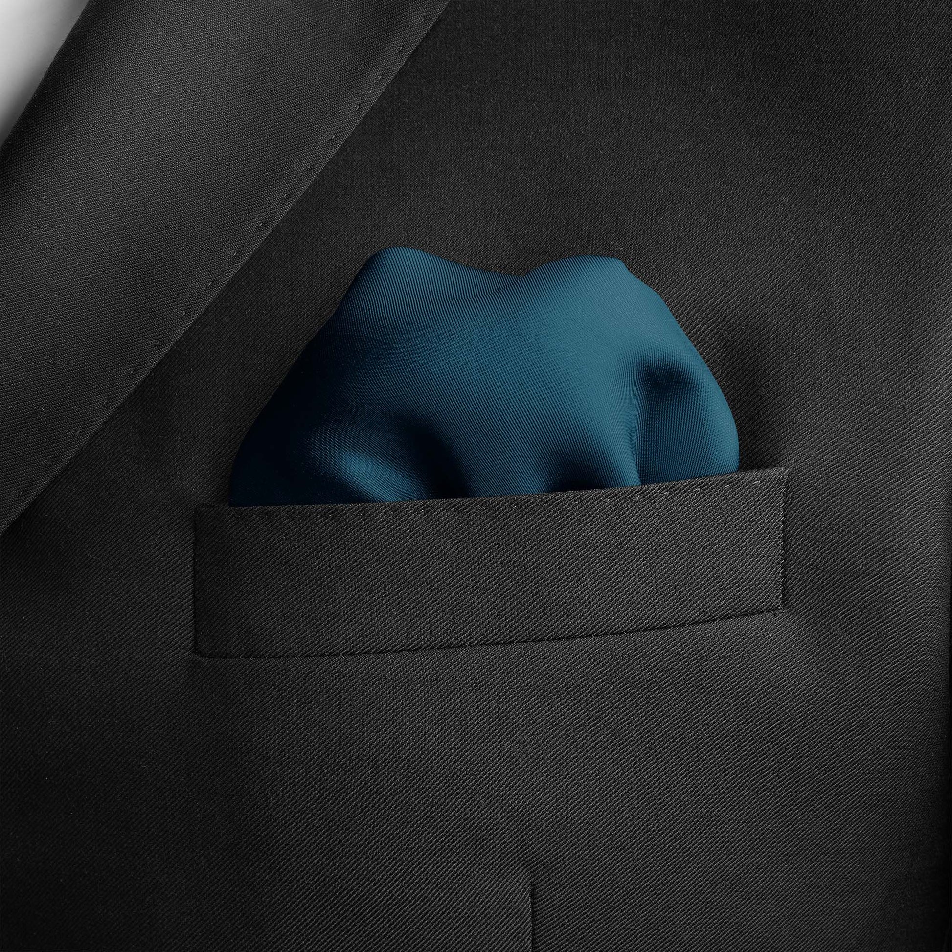 The Solid Zinc Silk Pocket Square — men's silk pocket square, view 3