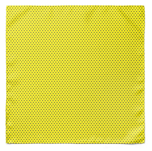 Yellow With Black Polka Silk Pocket Square — men's 100% silk pocket square