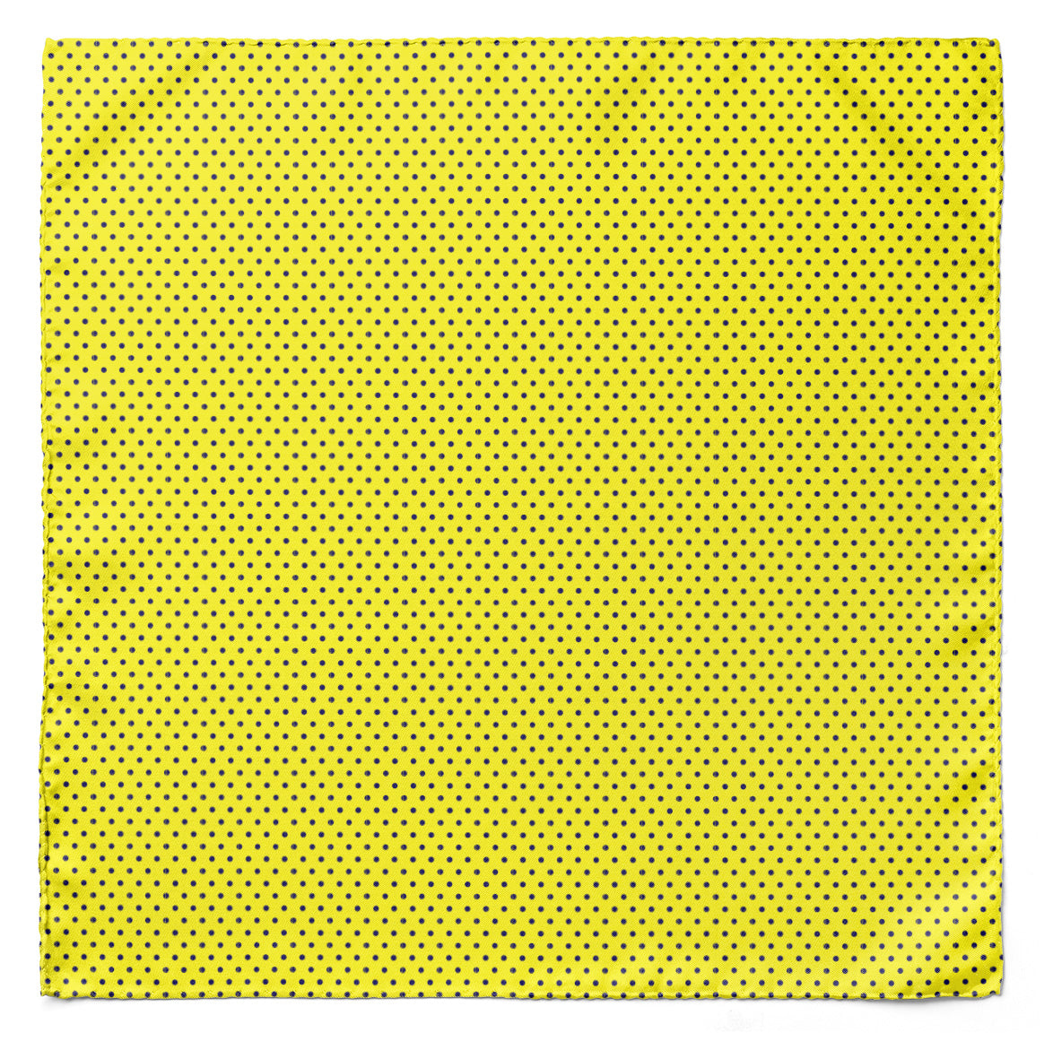 Yellow With Black Polka Silk Scarf & Pocket Square — men's silk scarf, view 4