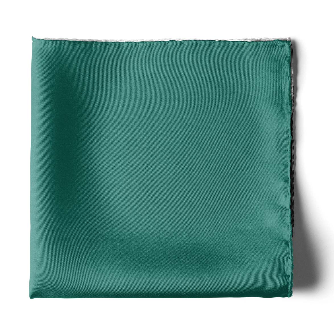 The Solid Caribbean Green Silk Pocket Square — men's 100% silk pocket square