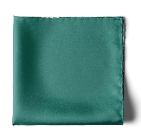 The Solid Caribbean Green Silk Pocket Square — men's 100% silk pocket square