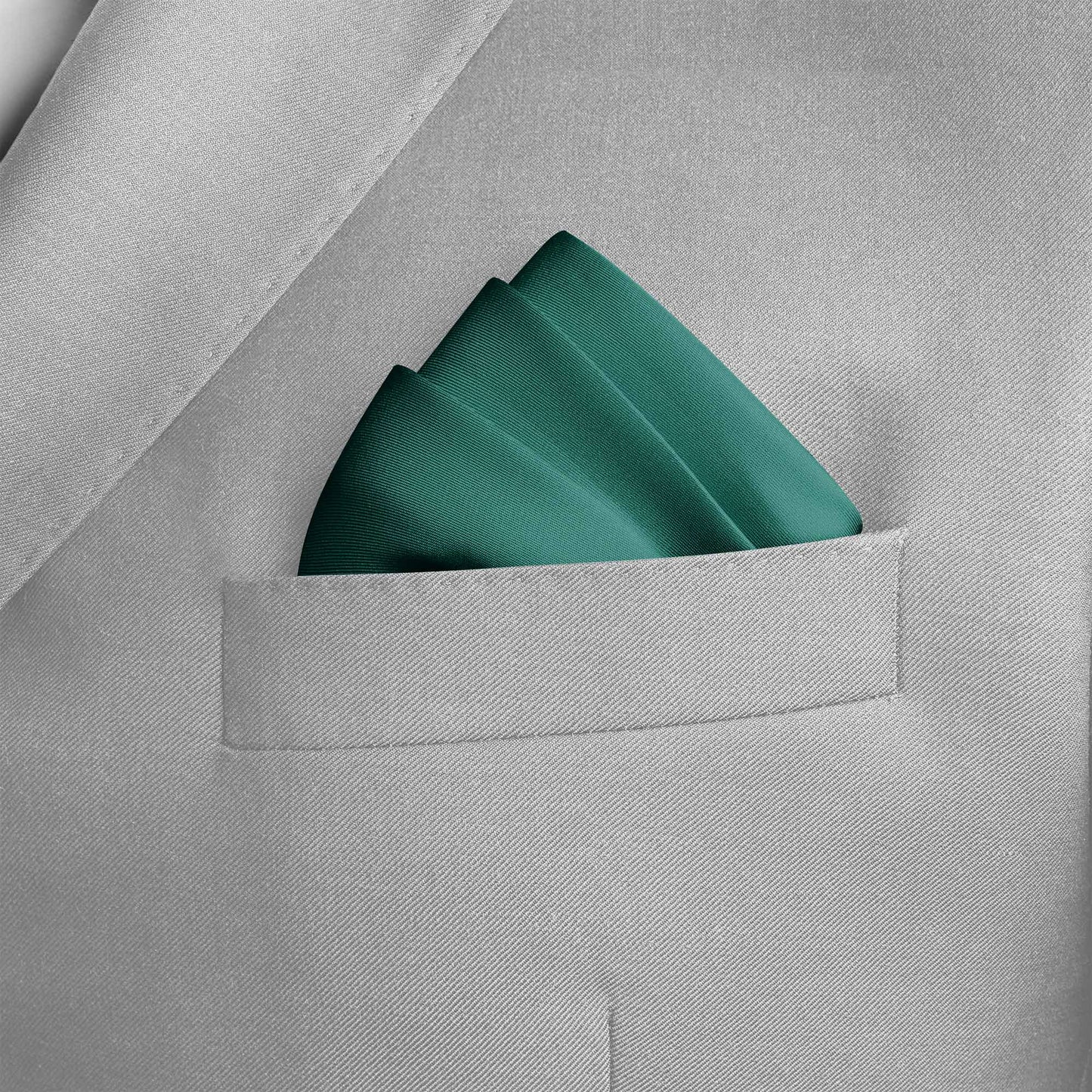 The Solid Caribbean Green Silk Pocket Square — men's silk pocket square, view 2
