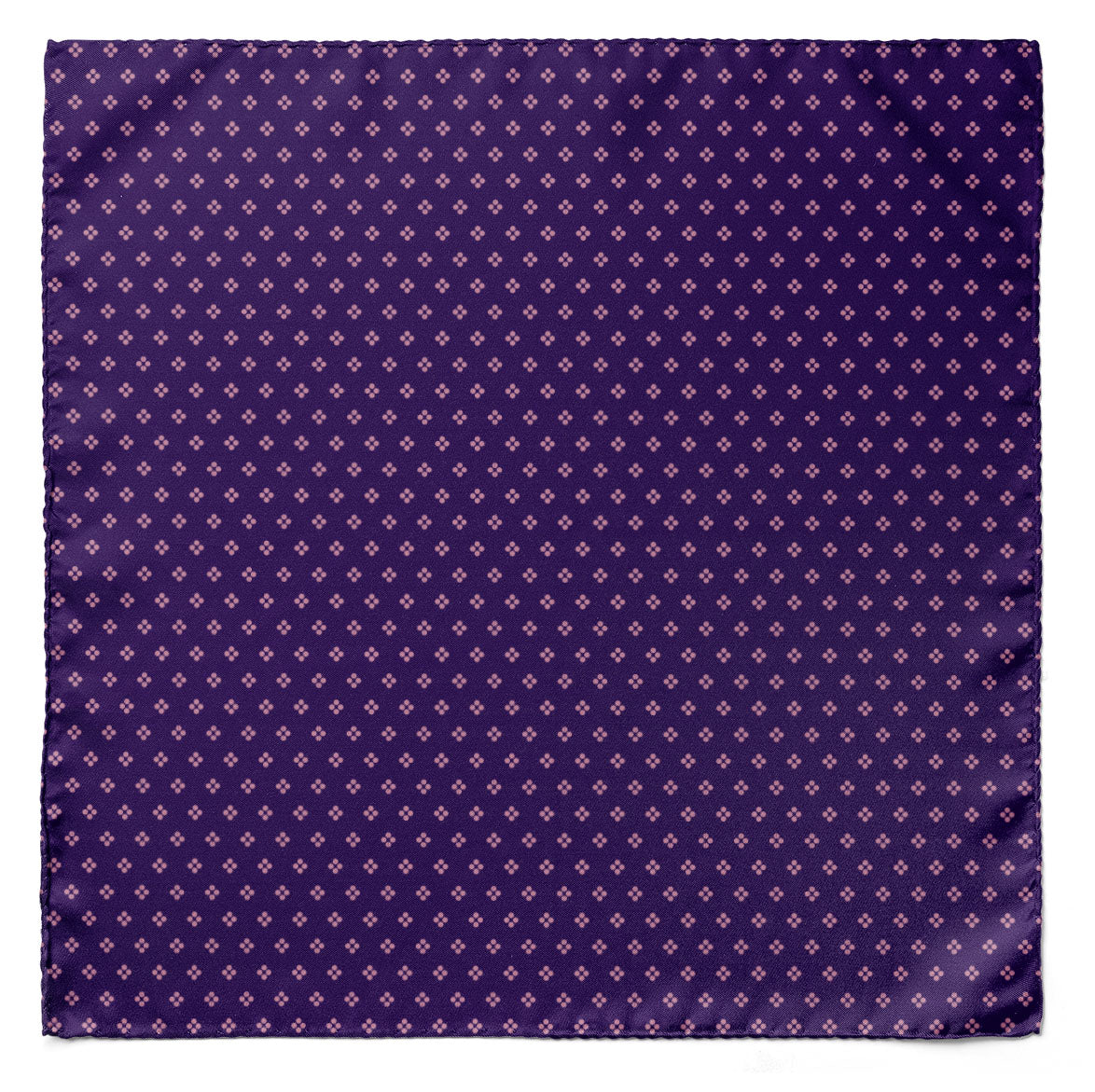 Purple Quadruple Polka Silk Pocket Square — men's 100% silk pocket square