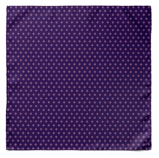 Purple Quadruple Polka Silk Pocket Square — men's 100% silk pocket square