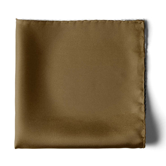 The Solid Antique Gold Silk Pocket Square — men's 100% silk pocket square