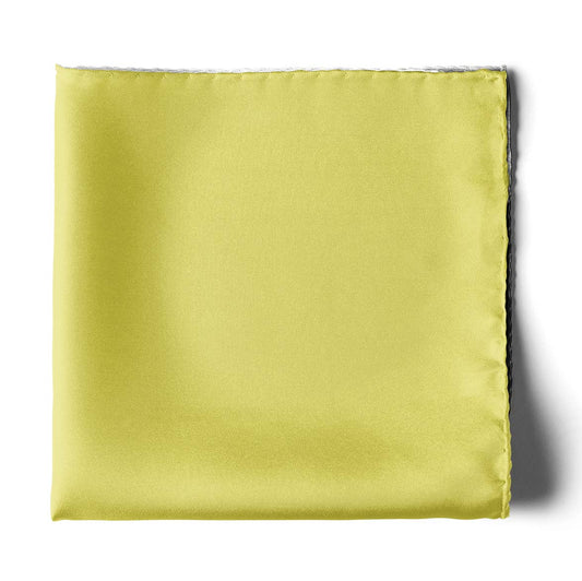 The Solid Lemon Yellow Silk Pocket Square — men's 100% silk pocket square