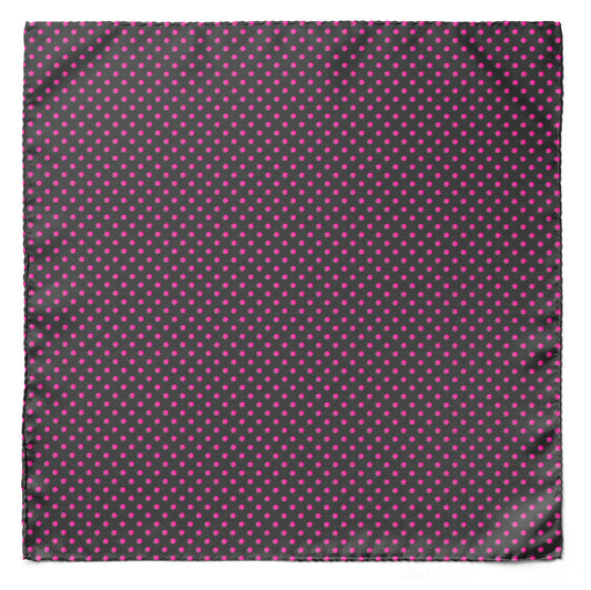 Black With Pink Polka Silk Pocket Square — men's 100% silk pocket square