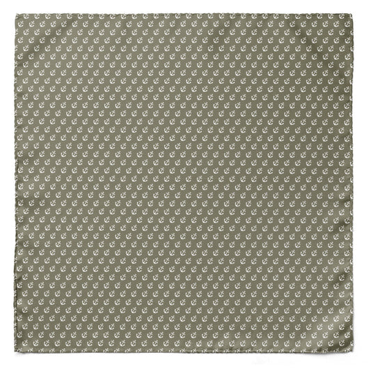 Anchored Navy Pride Silk Pocket Square — men's 100% silk pocket square