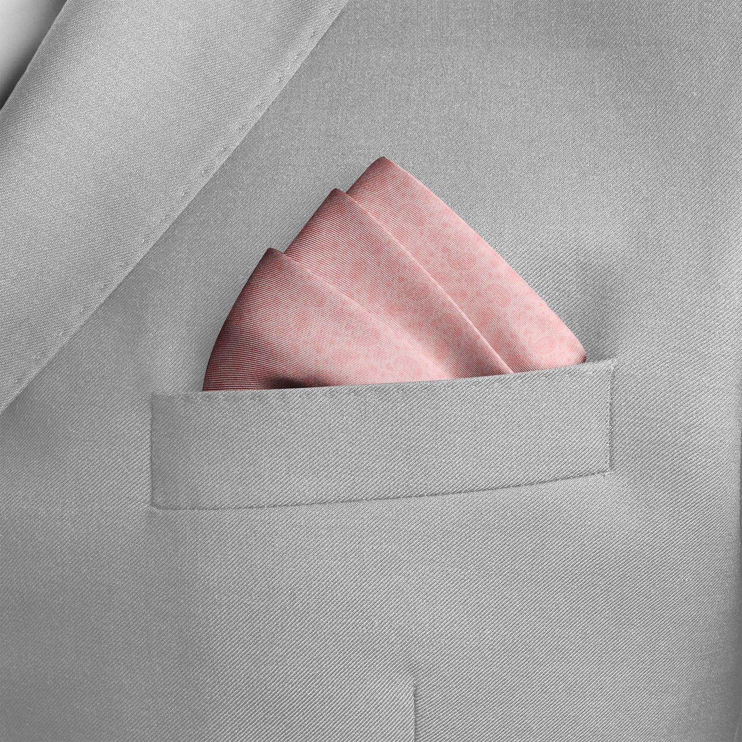 The Festive Pink Silk Pocket Square — men's silk pocket square, view 6