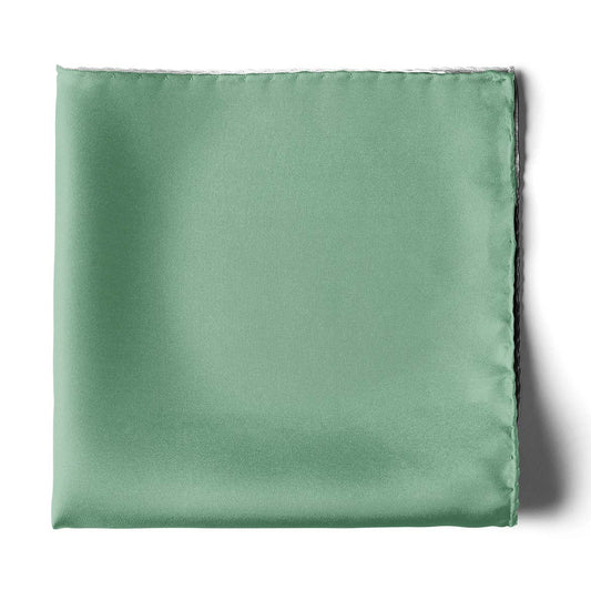 The Solid Sage Green Silk Pocket Square — men's 100% silk pocket square