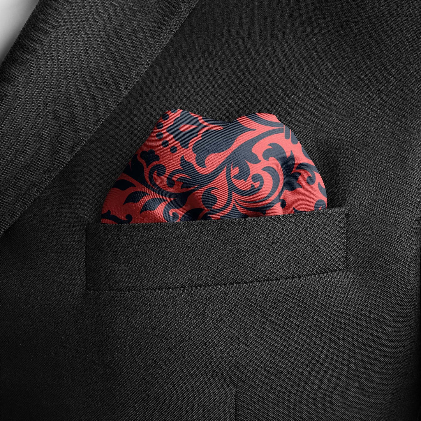 PatróN De Damasco Antiguo Silk Pocket Square — men's silk pocket square, view 3
