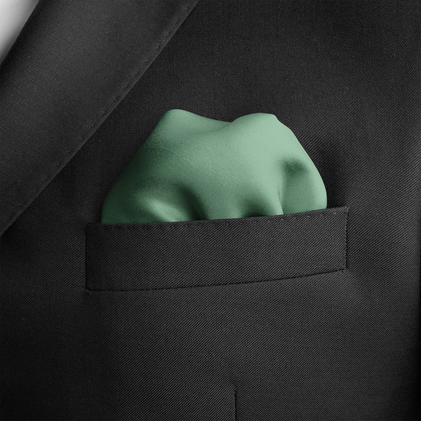 The Solid Sage Green Silk Pocket Square — men's silk pocket square, view 4