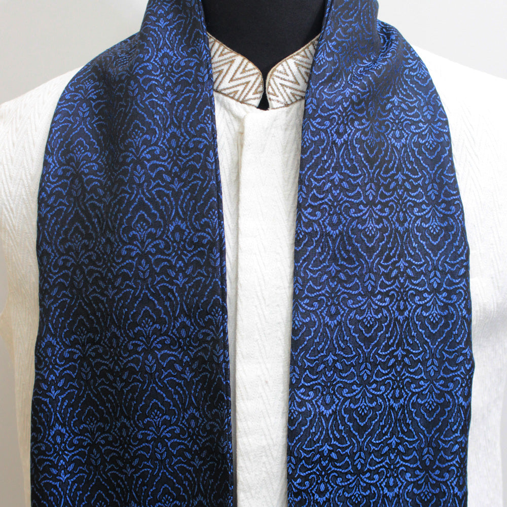 Royal Blue Festive Cravat — men's silk cravat, view 4
