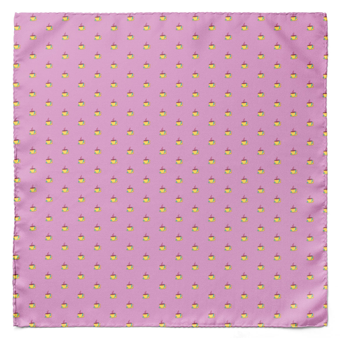 The Pink Tea Party Silk Pocket Square — men's 100% silk pocket square