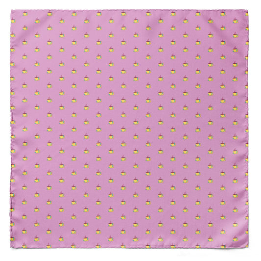 The Pink Tea Party Silk Pocket Square — men's 100% silk pocket square