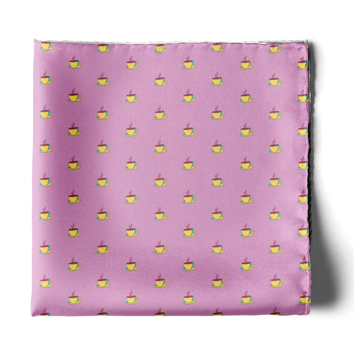 The Pink Tea Party Silk Pocket Square — men's silk pocket square, view 2