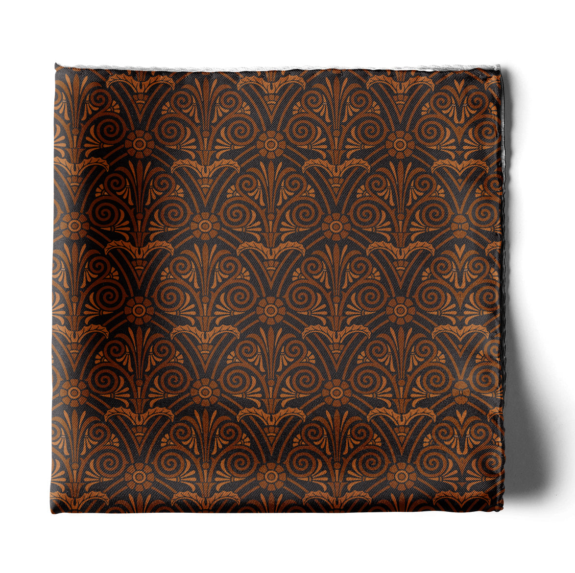 Vintage Brown Silk Pocket Square — men's silk pocket square, view 2