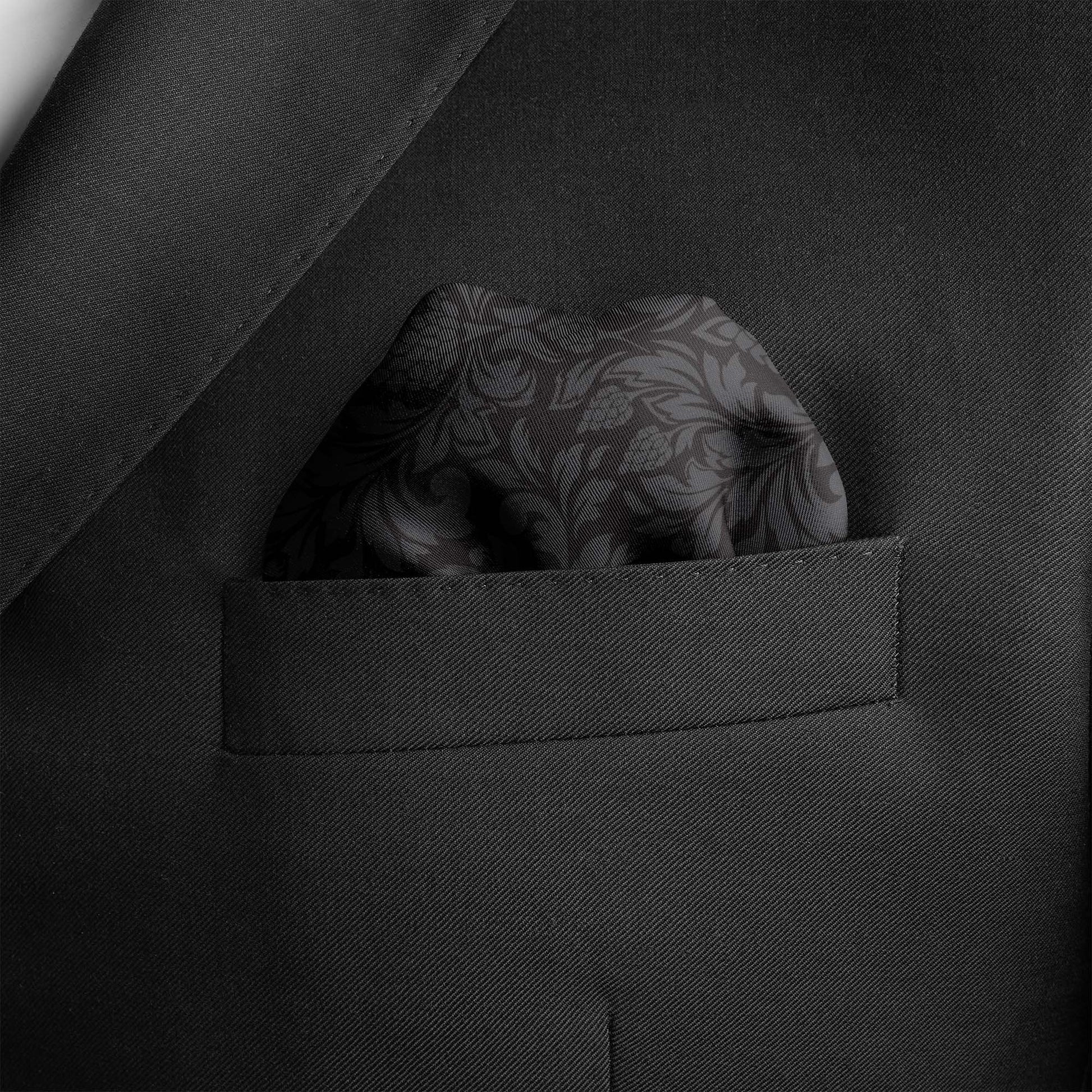 The Dark Vintage Silk Pocket Square — men's silk pocket square, view 3