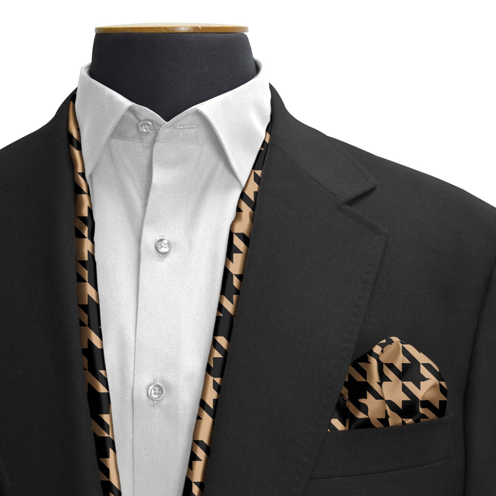 Royal Houndstooth Silk Scarf & Pocket Square Set — men's silk scarf, view 3