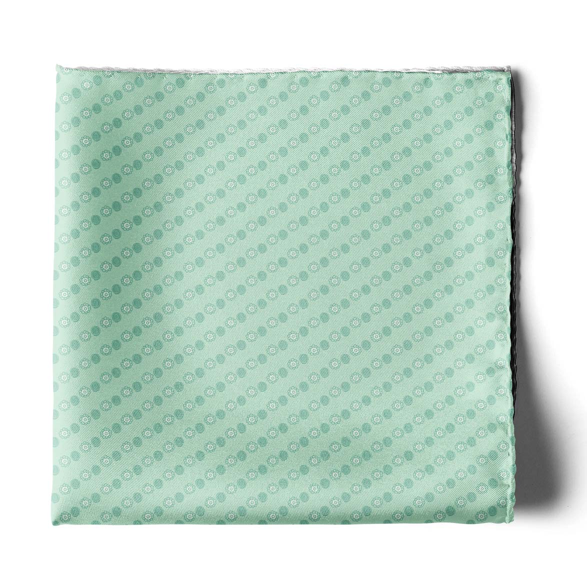 Four In One Pastel Green Silk Pocket Square — men's silk pocket square, view 4