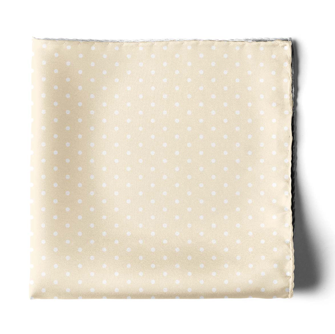 Four In One Pastel Cream Silk Pocket Square — men's silk pocket square, view 3