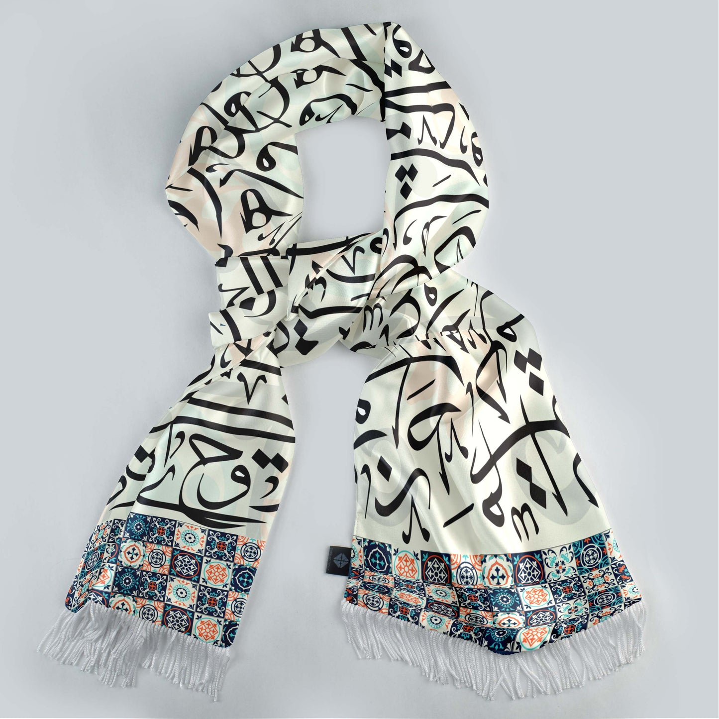 Huroof Silk Scarf — men's silk scarf, view 3