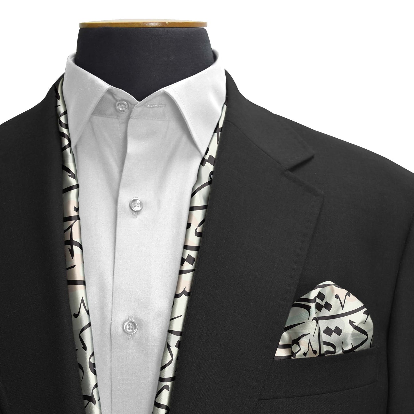 Huroof Silk Scarf & Pocket Square Set — men's silk scarf, view 3