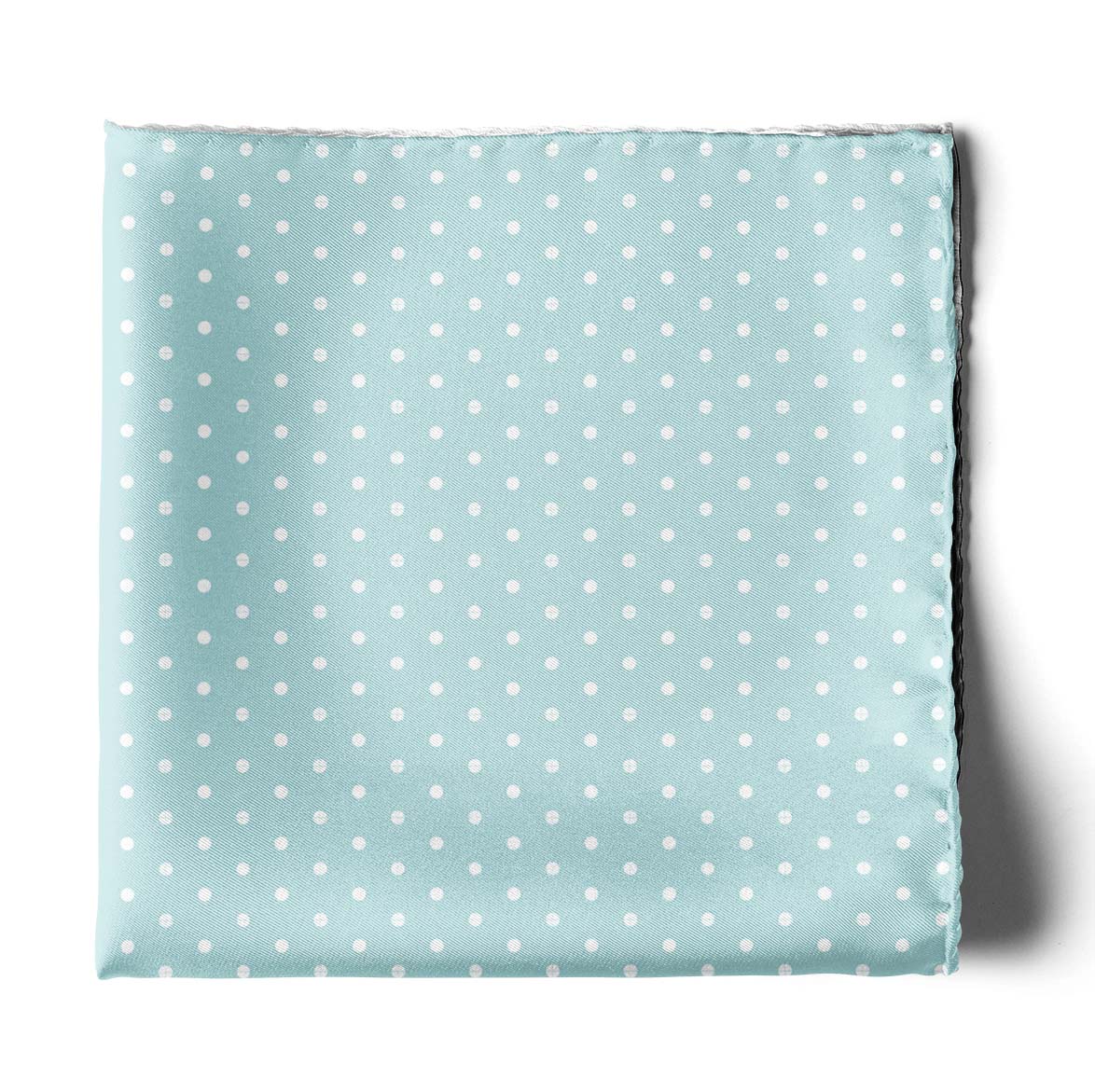 Four In One Pastel Ice Blue Silk Pocket Square — men's silk pocket square, view 3