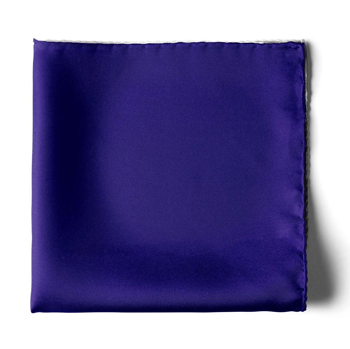 The Solid Navy Blue Silk Pocket Square — men's silk pocket square, view 2