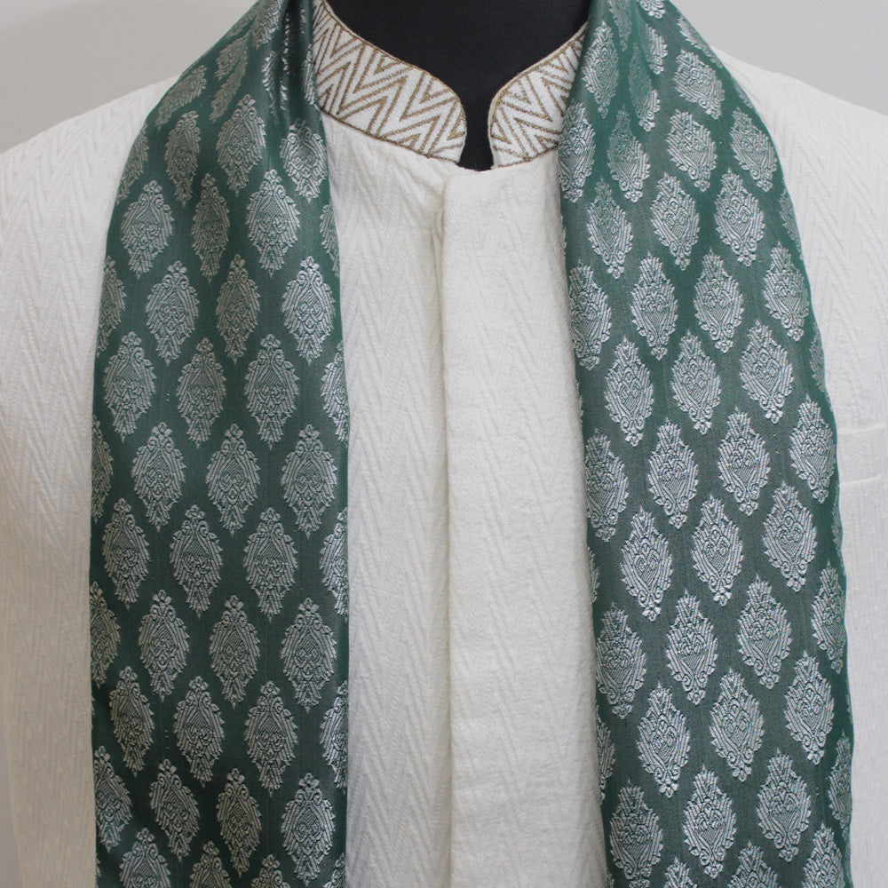 Green Festive Cravat — men's silk cravat, view 4