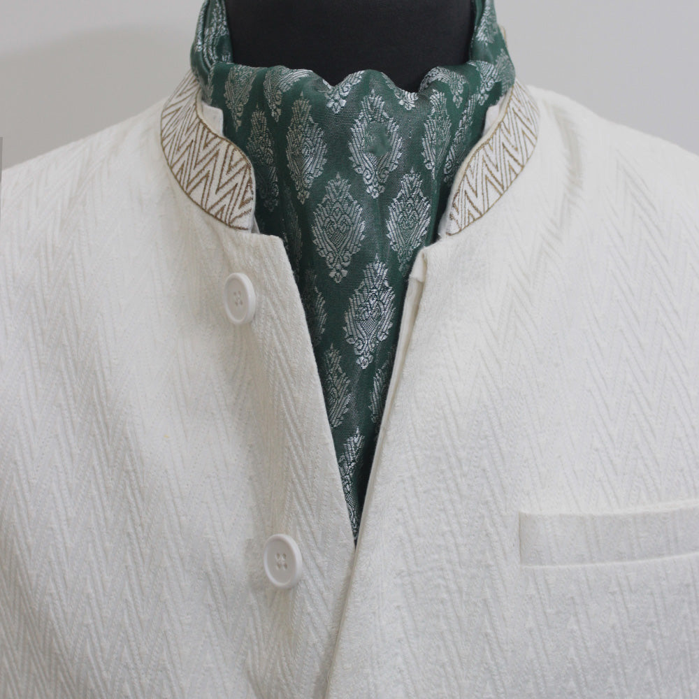 Green Festive Cravat — men's silk cravat, view 3