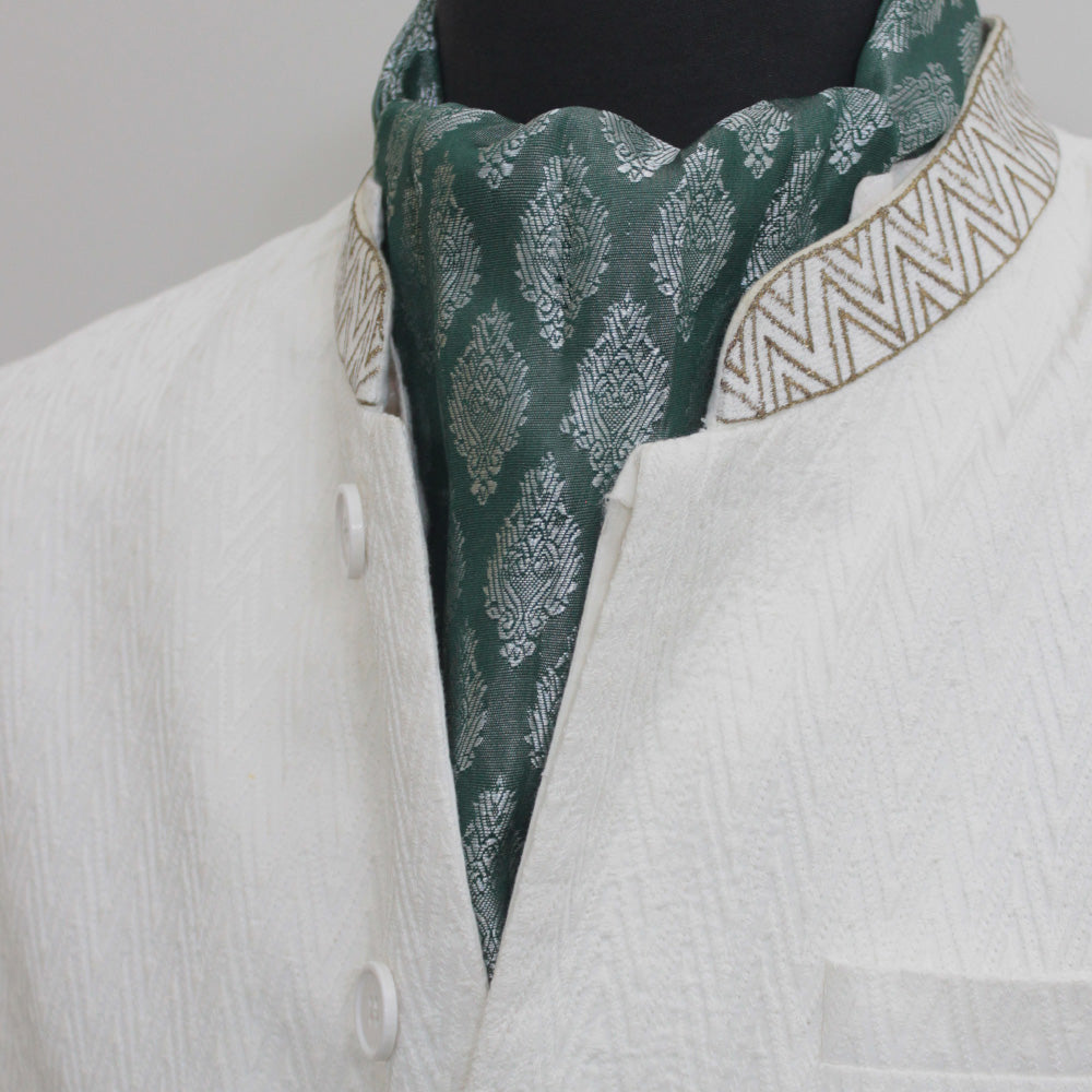 Green Festive Cravat — men's silk cravat, view 5