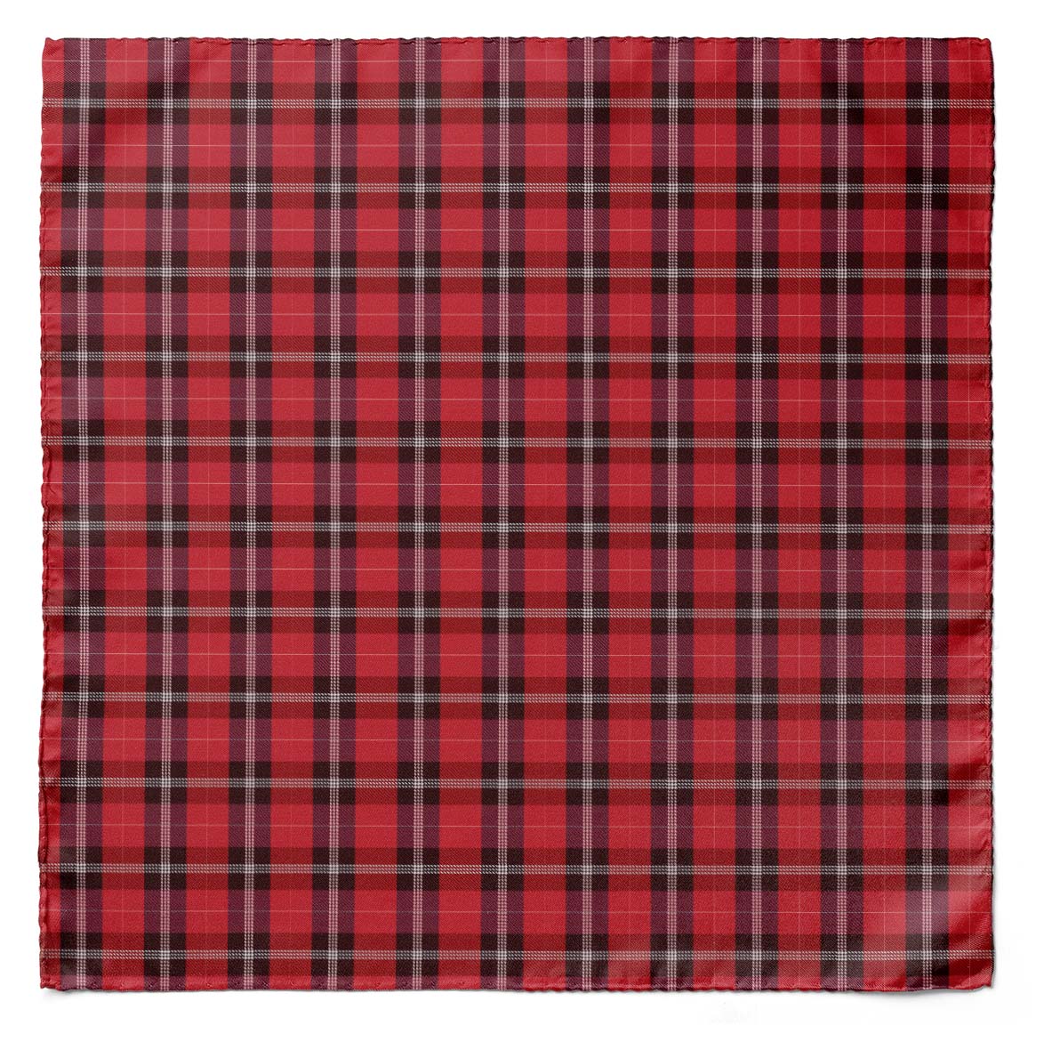 The Red Classic Plaid Silk Cravat — men's silk cravat, view 4