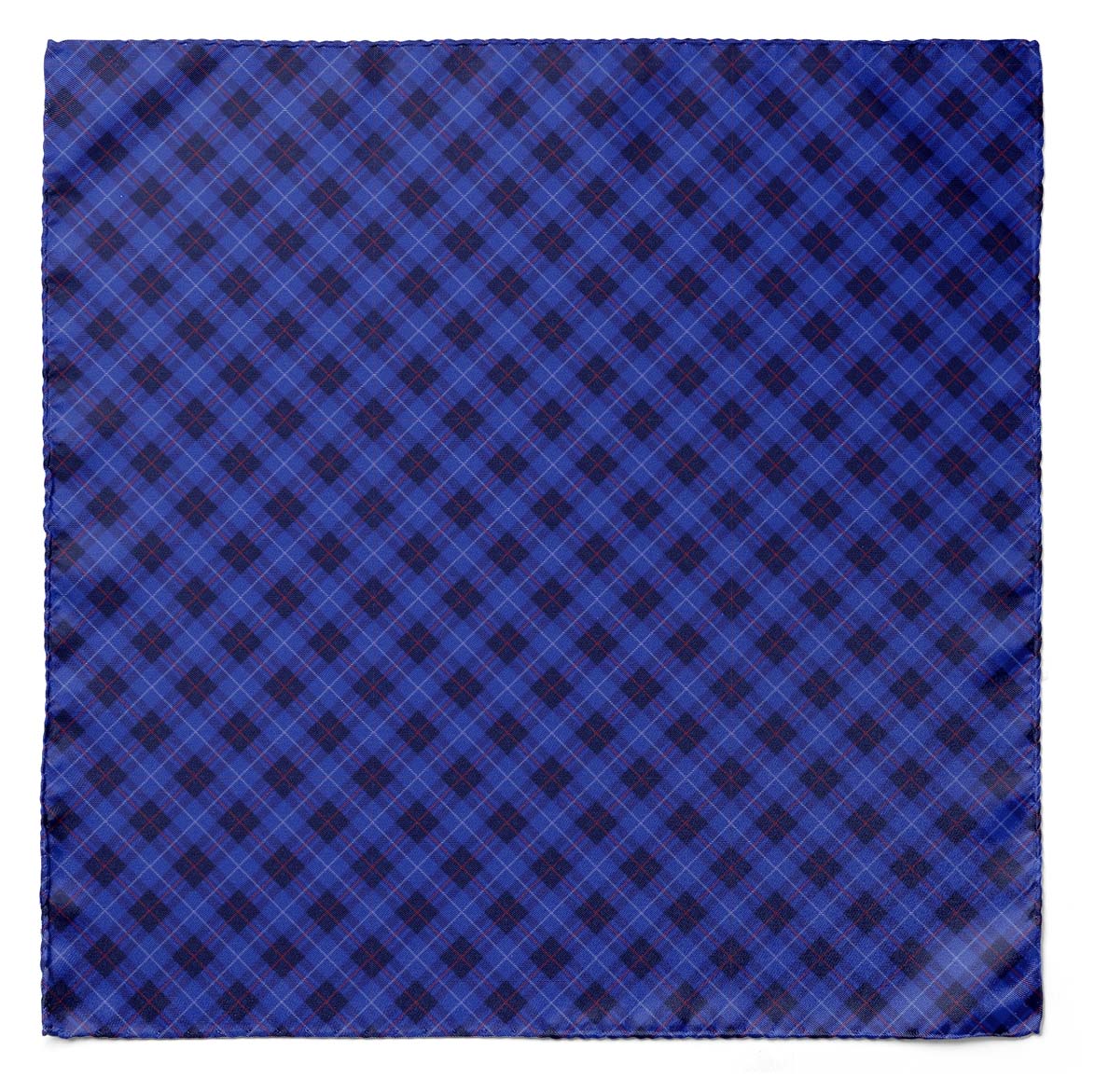 The Blue Plaid Silk Scarf & Pocket Square Set — men's silk scarf, view 5