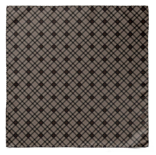 The Umber Brown Plaid Silk Pocket Square — men's 100% silk pocket square